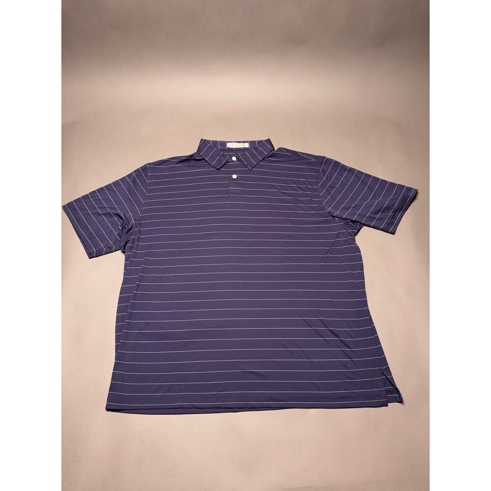 Peter Millar Golf Polo Shirt Mens XL Featherweight UPF 50 Performance Navy Blue